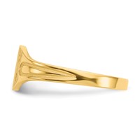14K Yellow Gold 6.5x 4.0mm Closed Back Signet Ring view 3