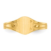 14K Yellow Gold 6.5x 4.0mm Closed Back Signet Ring view 4