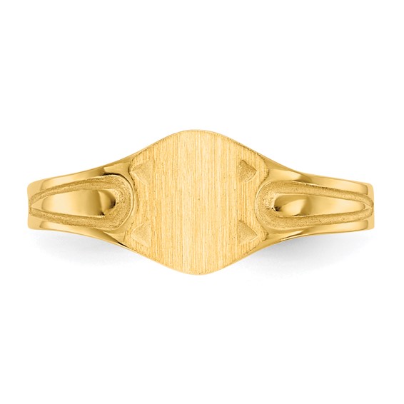 14k 6.5x4.0mm Closed Back Size 4.5 Childs Signet Ring