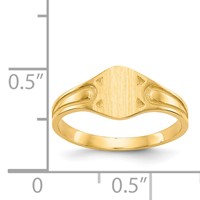 14K Yellow Gold 6.5x 4.0mm Closed Back Signet Ring view 5