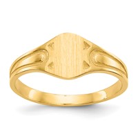 14K Yellow Gold 6.5x 4.0mm Closed Back Signet Ring view 1