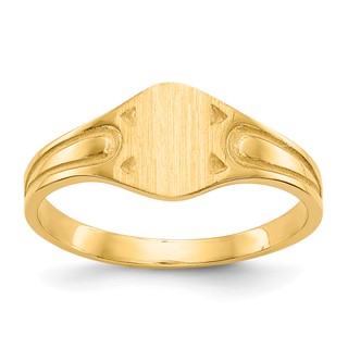 14k 6.5x4.0mm Closed Back Size 4.5 Childs Signet Ring