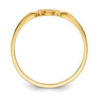 14K Yellow Gold 4.5x6.0mm Open Back Oval Signet Ring - Size 3 view 2