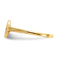 14K Yellow Gold 4.5x6.0mm Open Back Oval Signet Ring - Size 3 view 4