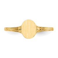 14K Yellow Gold 4.5x6.0mm Open Back Oval Signet Ring - Size 3 view 5