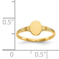 14K Yellow Gold 4.5x6.0mm Open Back Oval Signet Ring - Size 3 view 3