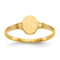 14K Yellow Gold 4.5x6.0mm Open Back Oval Signet Ring - Size 3 view 1
