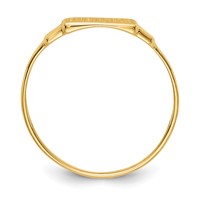 14K Yellow Gold Diamond-cut Satin 7.25x4.5mm Closed Back Rectangular Signet Ring - Size 3 view 2
