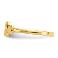 14K Yellow Gold Diamond-cut Satin 7.25x4.5mm Closed Back Rectangular Signet Ring - Size 3 view 4