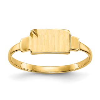 Gold Polished Children's Signet Rings