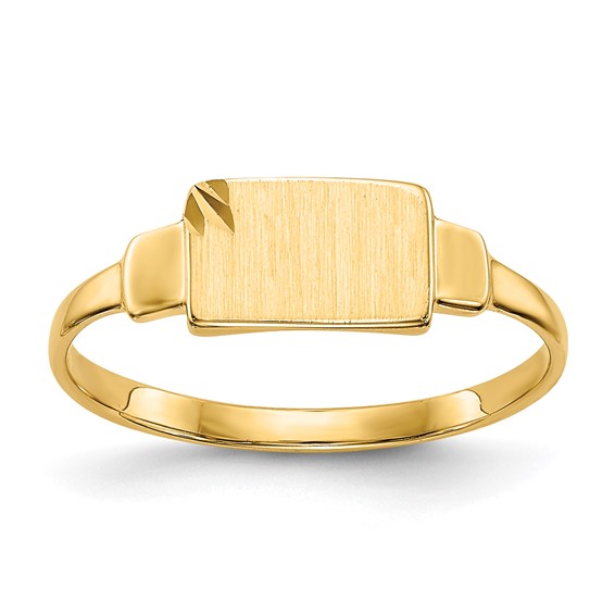 Gold Polished Children's Signet Rings
