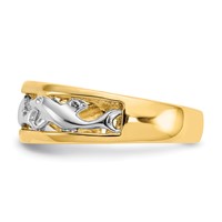 14K and White Rhodium Dolphin Band Ring view 4