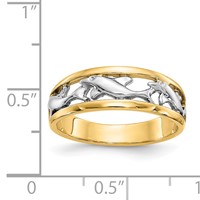 14K and White Rhodium Dolphin Band Ring view 3