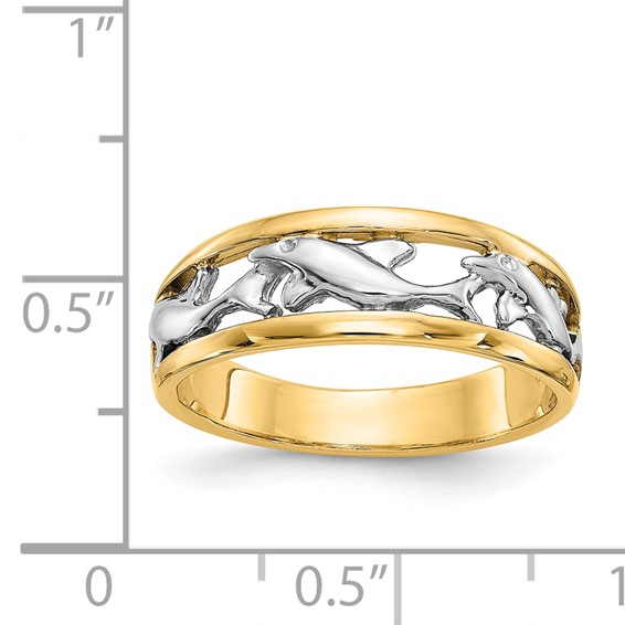 Gold Polished Dolphin Rings