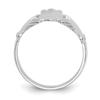 14K White Gold Polished Claddagh Ring view 2