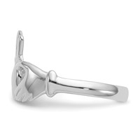 14K White Gold Polished Claddagh Ring view 4