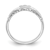 14K White Gold Polished Claddagh Ring view 2