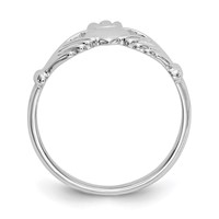 14K White Gold Polished Claddagh Ring view 2