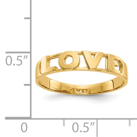 Gold Polished Love Rings