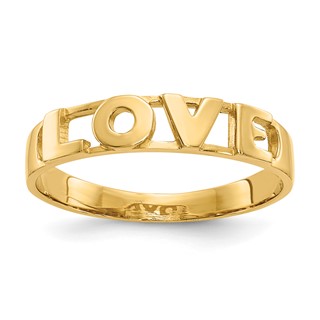 Gold Polished Love Rings