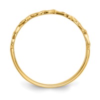 14K Yellow Gold Diamond-cut Hearts Ring view 2