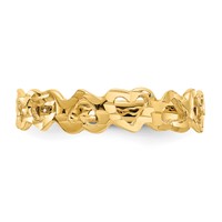 14K Yellow Gold Diamond-cut Hearts Ring view 5
