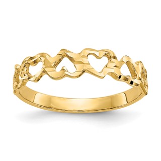 Gold Polished Heart Ring