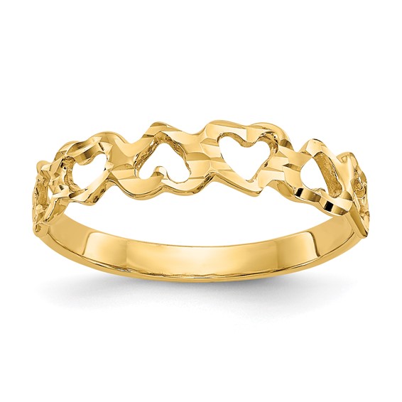 Gold Polished Heart Ring