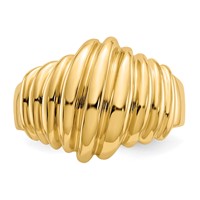 14K Polished Scalloped Dome Ring view 5
