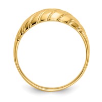 14K Yellow Gold Polished Scalloped Dome Ring view 2