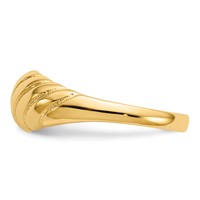 14K Yellow Gold Polished Scalloped Dome Ring view 4