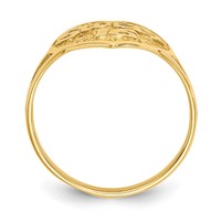 14K Yellow Gold Sweet 16 Filigree Heart Ring view 2