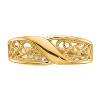 14K Yellow Gold Polished Filigree Ring view 5