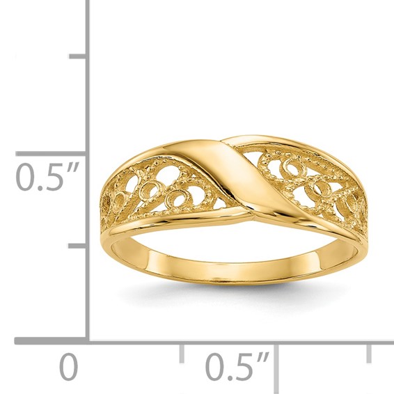Gold Polished Filigree Rings