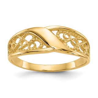 Gold Polished Filigree Rings