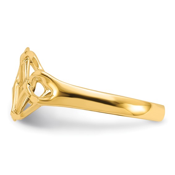 14k Polished Diamond-Cut Fancy Woven Ring