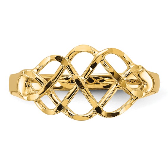 14k Polished Diamond-Cut Fancy Woven Ring