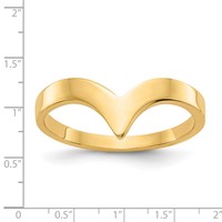 14K Yellow Gold Polished Chevron Ring view 3