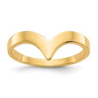 14K Yellow Gold Polished Chevron Ring view 1