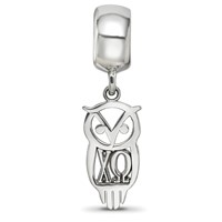Sterling Silver Rhodium-plated LogoArt Chi Omega Own Charm on Bead view 3