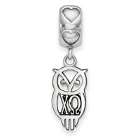 Sterling Silver RH-plated LogoArt Chi Omega Own Charm on Heart Bead view 2