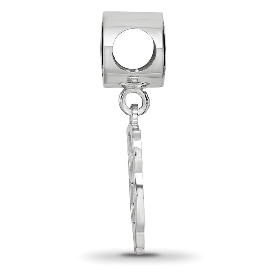 Sterling Silver LogoArt Chi Omega Sorority Greek Letters Enameled Oval with Owl Dangle Bead