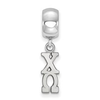 Sterling Silver Rhodium-plated LogoArt Chi Omega Vertical Letter Bead view 2