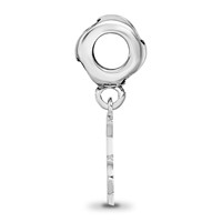 Sterling Silver RH-plated LogoArt Chi Omega Vertical Letters Heart Bead view 2