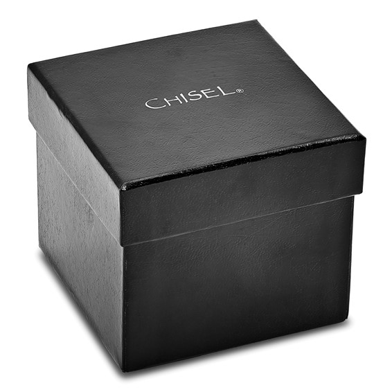 Chisel Stainless Steel Brushed Black IP-plated with CZ  DAD 8.75 inch Bracelet and 24 inch Necklace Set