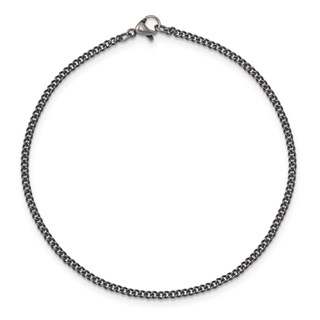 Stainless Steel 2.00mm 10in Round Curb Antiqued Chain