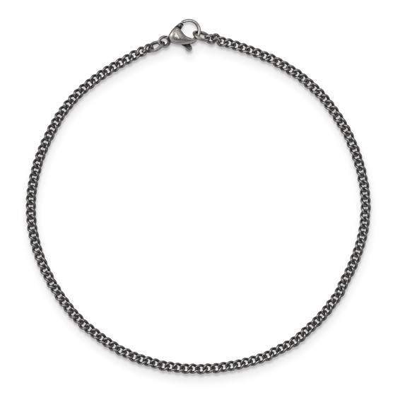 Stainless Steel 2.00mm 10in Round Curb Antiqued Chain