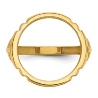 Wideband Distinguished Coin Jewelry 14K Yellow Gold Men's Polished Ring with Cross Sides 16.5mm Coin Bezel view 4