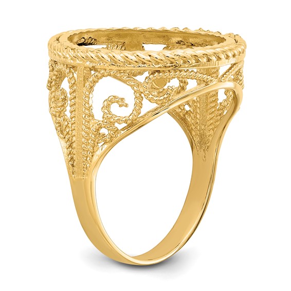 Gold Coin Bezel Ring