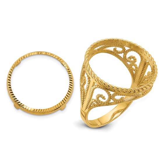 Gold Coin Bezel Ring